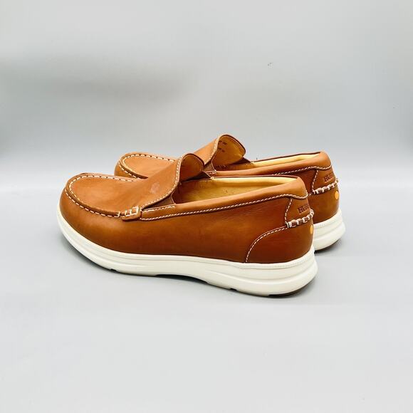 Samuel Hubbard Shoes Mens 11 Brown Leather Blue Skies Slip On Loafers Casual main image 6